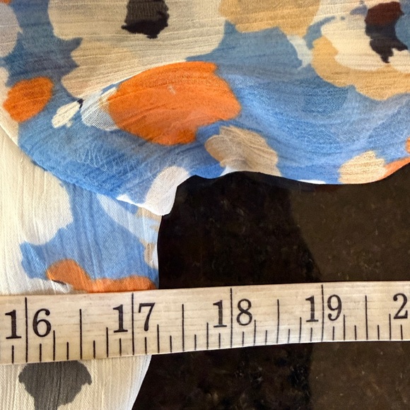 Joie Blue/Coral Floral Tiered Flowy Boho Prairie Dress W High-Low Hem Size XS - Picture 11 of 15